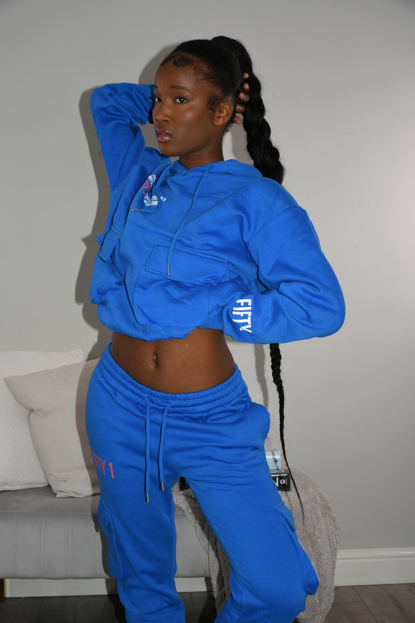 Blue cargo style tracksuit ‘Masterclass’