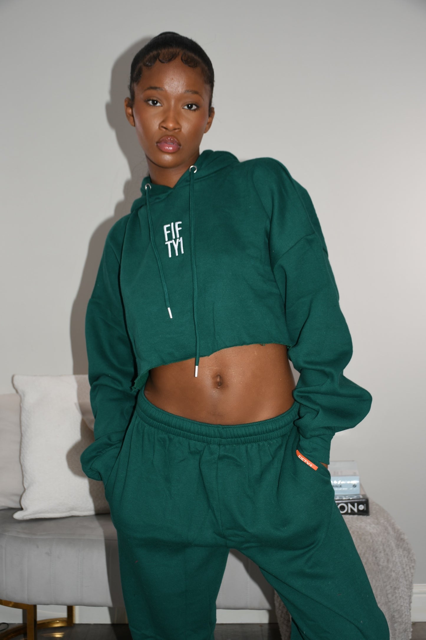 Green cropped tracksuit ‘FIFTY1 preppy’