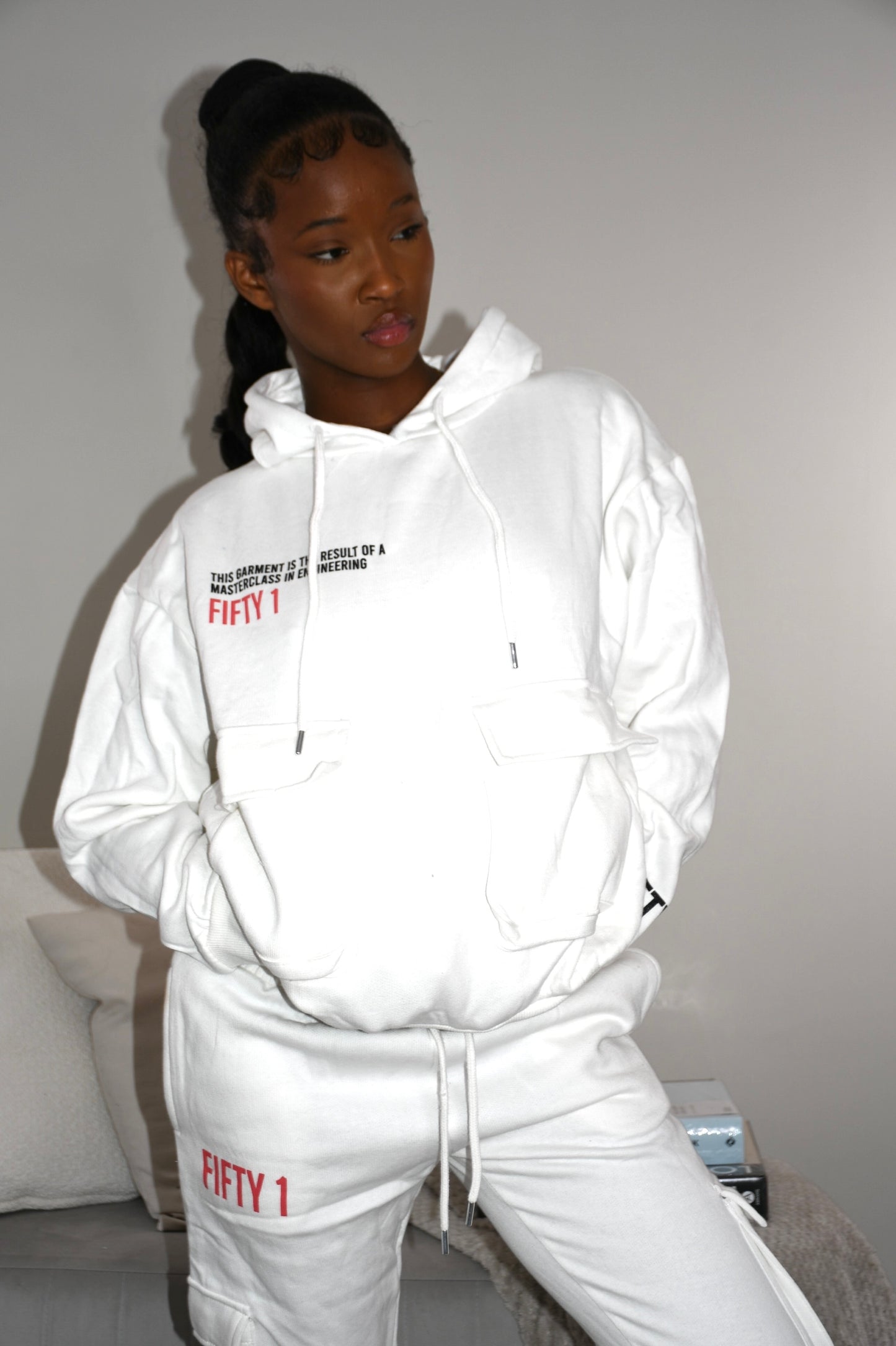 White cargo style tracksuit ‘Masterclass’